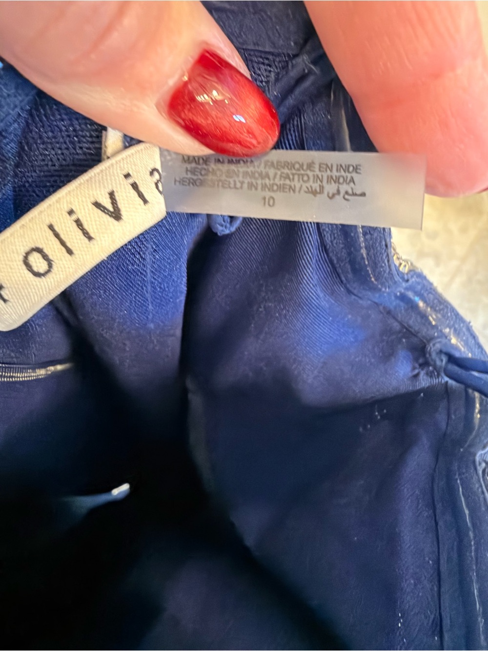 Alice + Olivia Navy Scallop Beaded Spaghetti-Strap Mini Dress - Picture 8 of 9